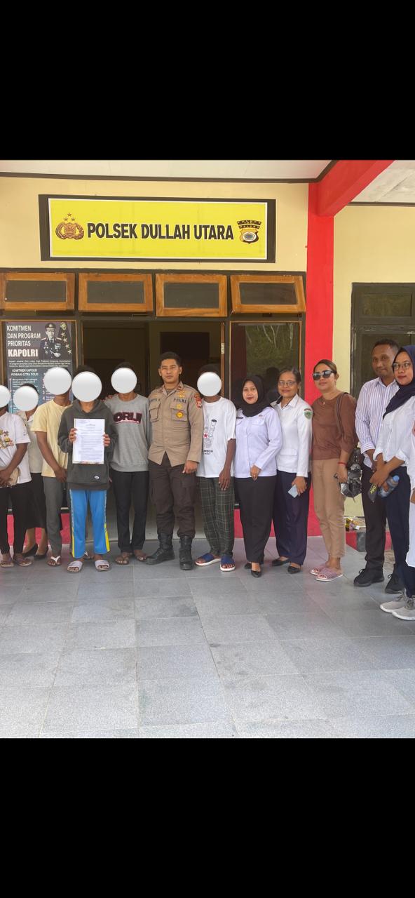 Dinas Sosial menghadiri Pendampingan anak yg berhadapan dengan hukum (Diversi) di Polsek Dullah Utara