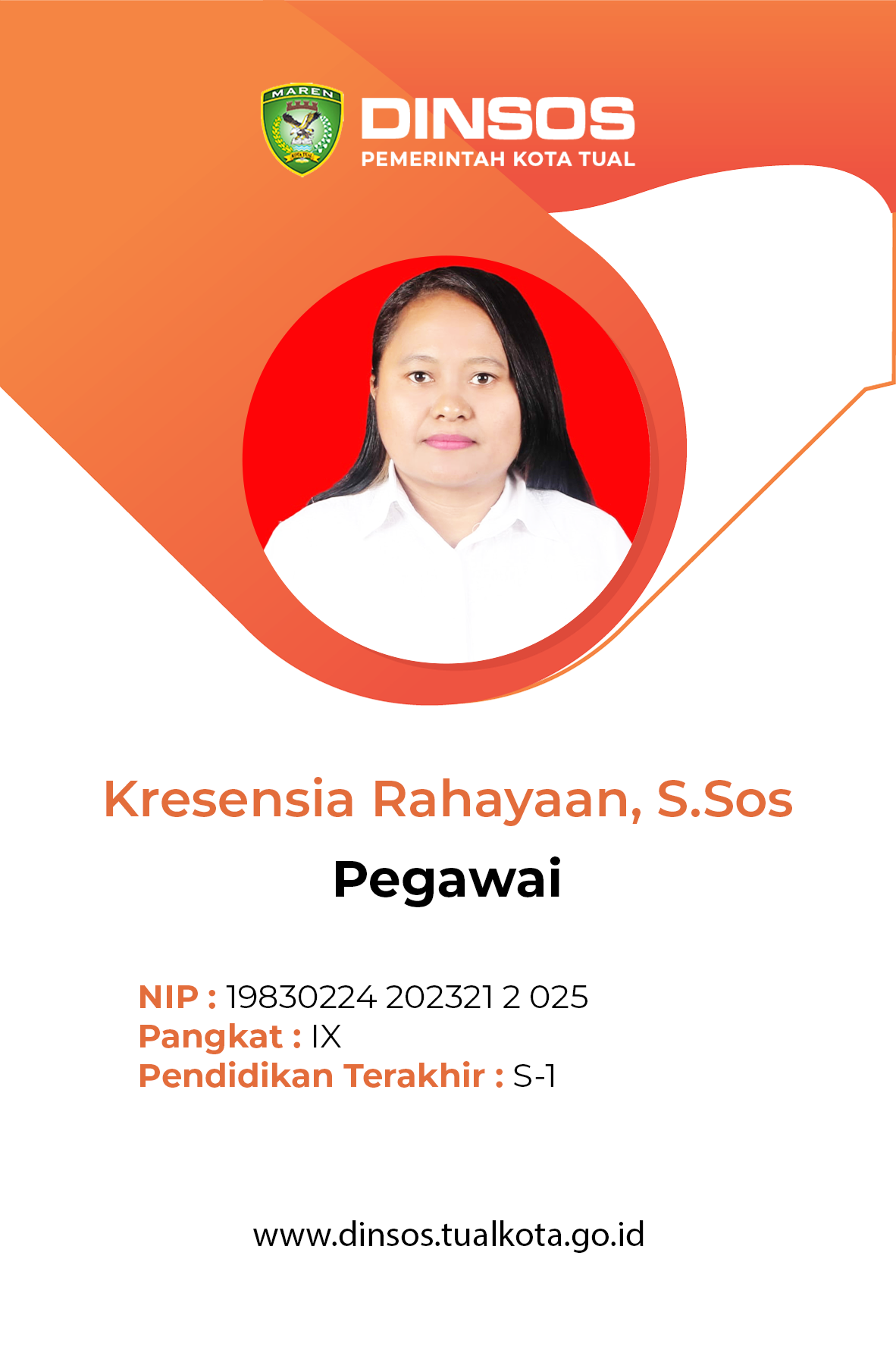 KRESENSIA RAHAYAAN, S.Sos